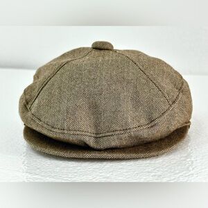 Janie and Jack Brown Baby Herringbone Newsboy Cap 1-2yr old